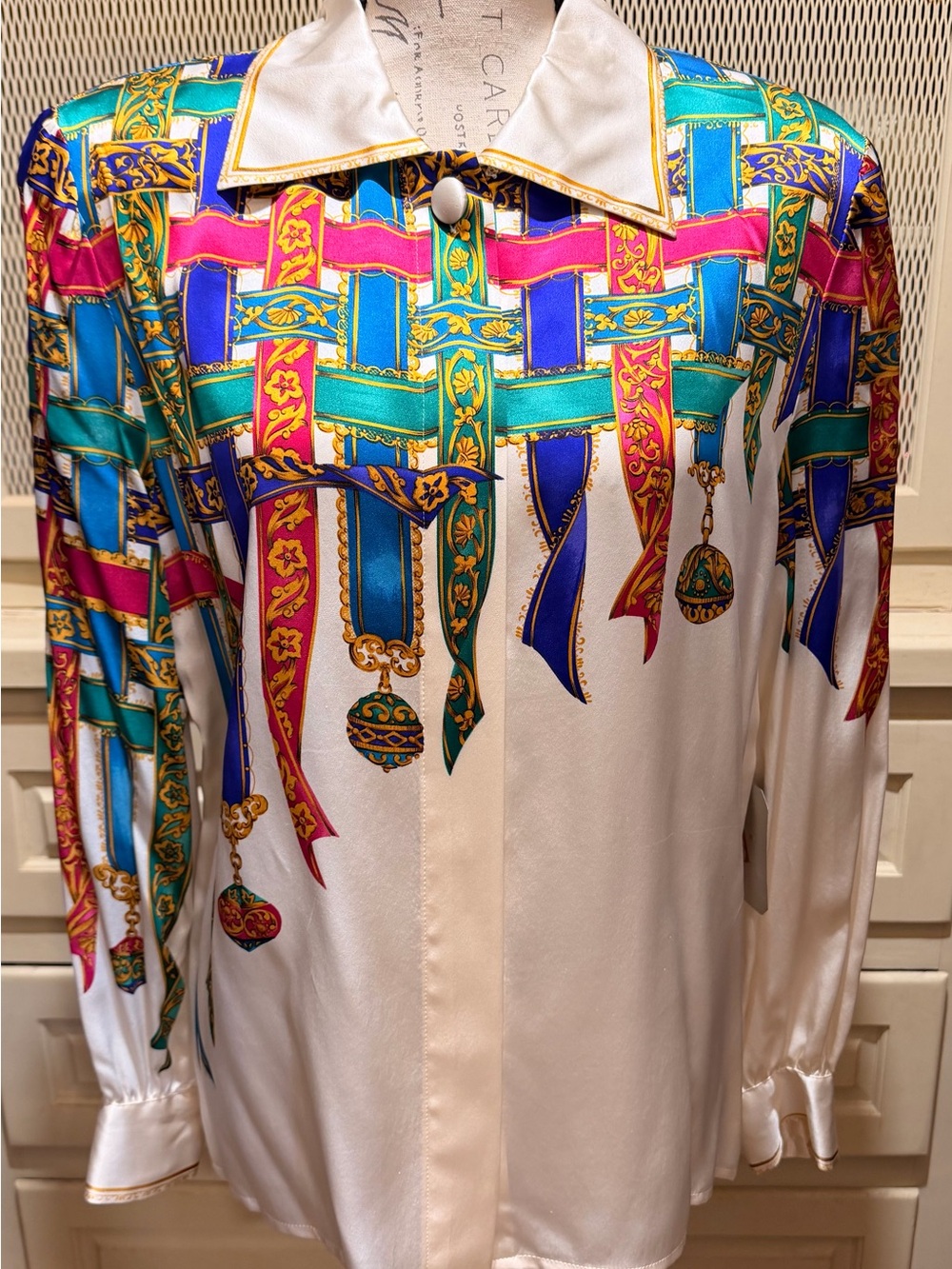 NWT Adrianna Papell 100% Hand-Loomed Silk Blouse